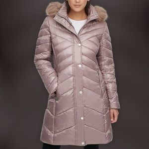 Faux-Fur Trimmed Puffer Coat